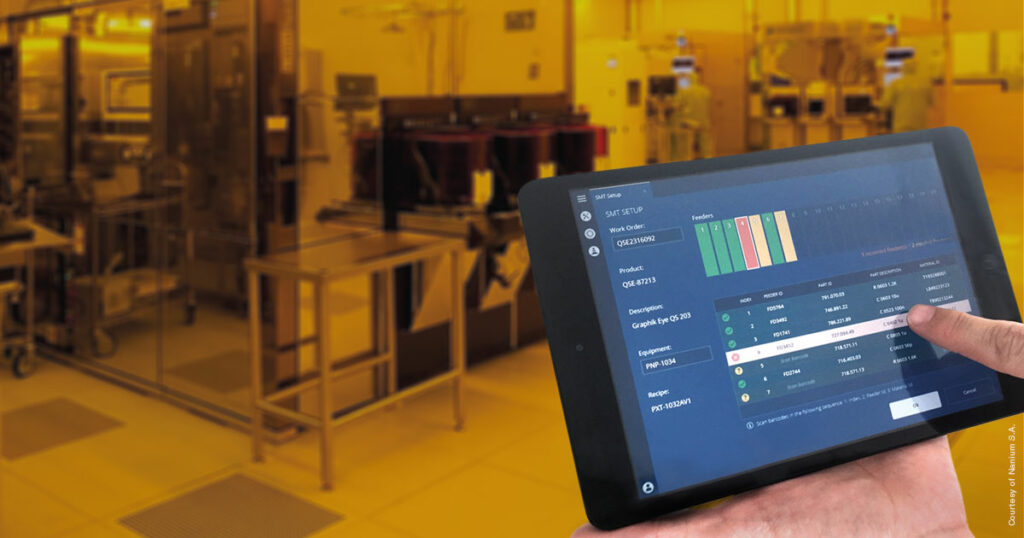 Digital Twin of a factory on a screen of mobile device