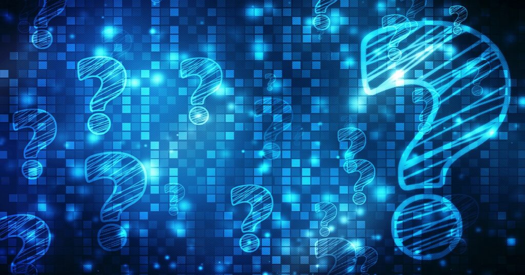 Question mark, highlighting the uncertainty.