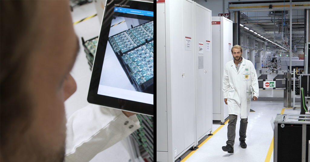 Two separate images depicting men wearing lab coats, highlighting the concept of Human Digitalization in a laboratory setting.