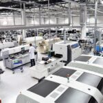 SMT line, in a modern Manufacturing environment for Electronics