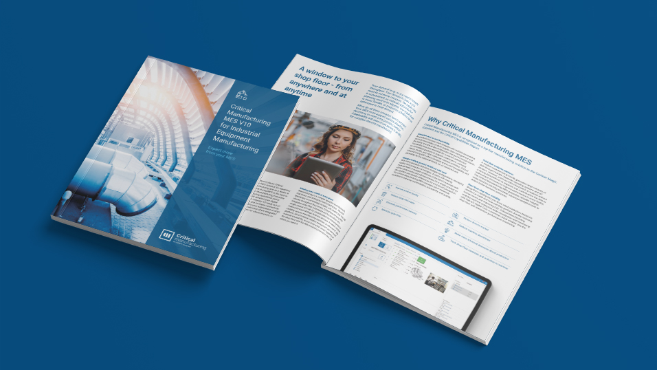 Critical Manufacturing MES V10 for Industrial equipment brochure mockup