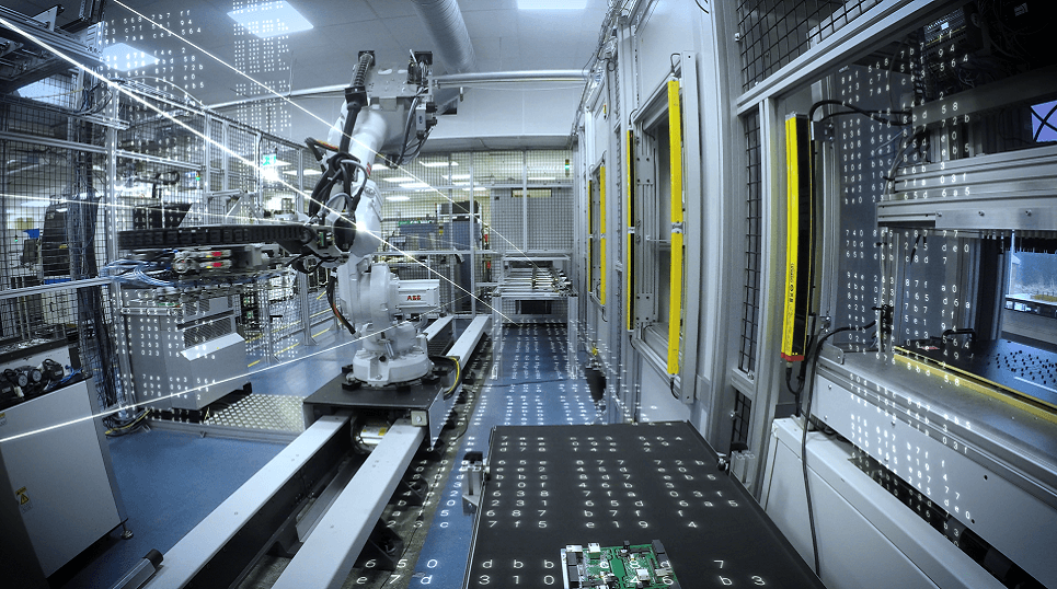 Data coming out the machine and floating through the shopfloor