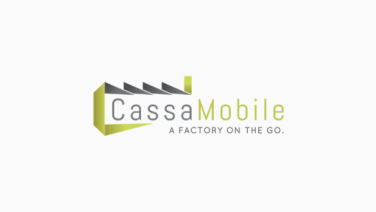 CASSAMOBILE´s logo, with the slogan "A factory on the go"