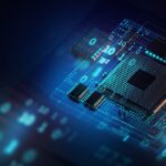 blue circuit board and cpu