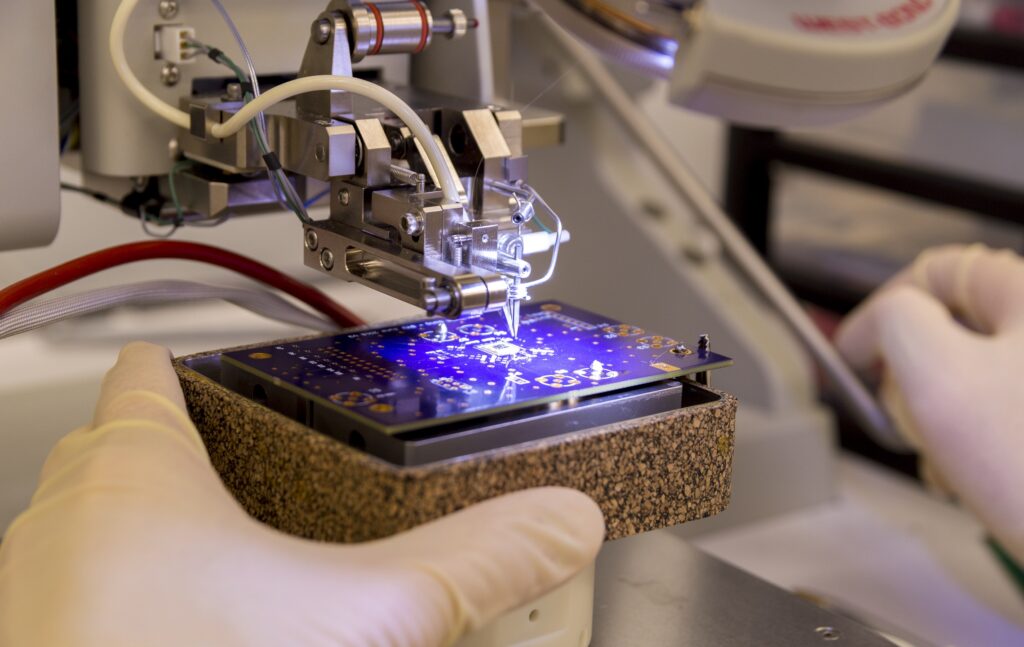 Wire Bonder Used for Attaching Silicon Chips and Electronic Devices to a PCB Printed Circuit Board